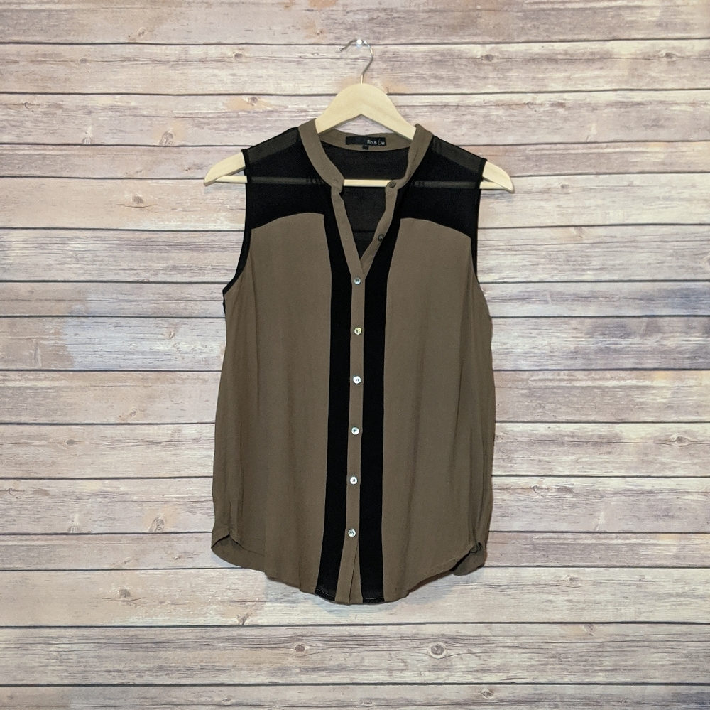 Ro & De Green and Black Tank size S